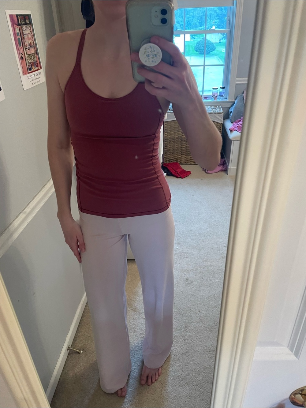 Pink Lululemon cross back strappy tank